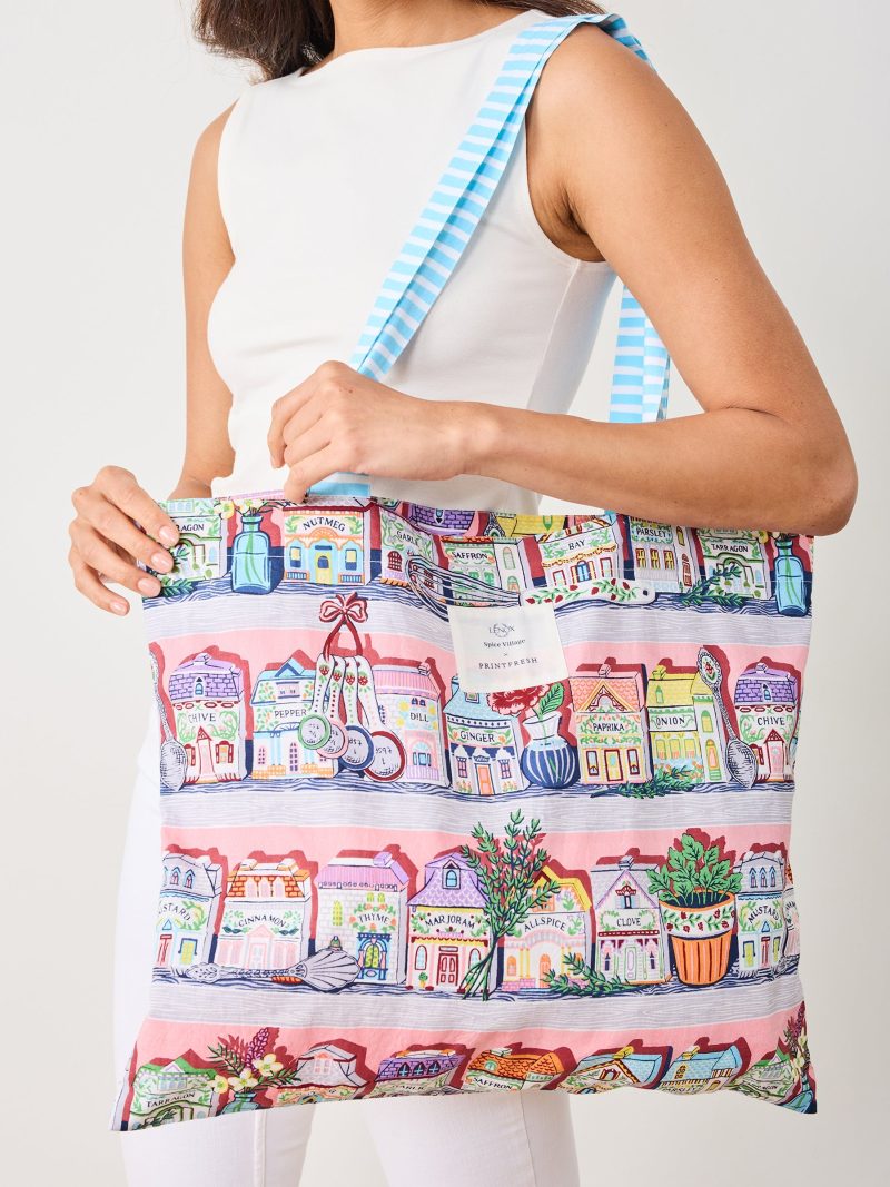 Lenox Spice Village x Printfresh On-the-Go Tote - Pink Kitchen